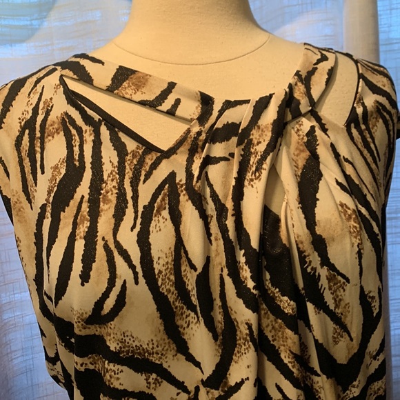 Kasper animal print gold fleck 3X blouse - Picture 2 of 7